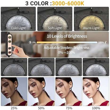 Lash Light for Eyelash Extensions, Half Moon Light for Facialist, Nail Tech, Tattoo Lighting, Beauty