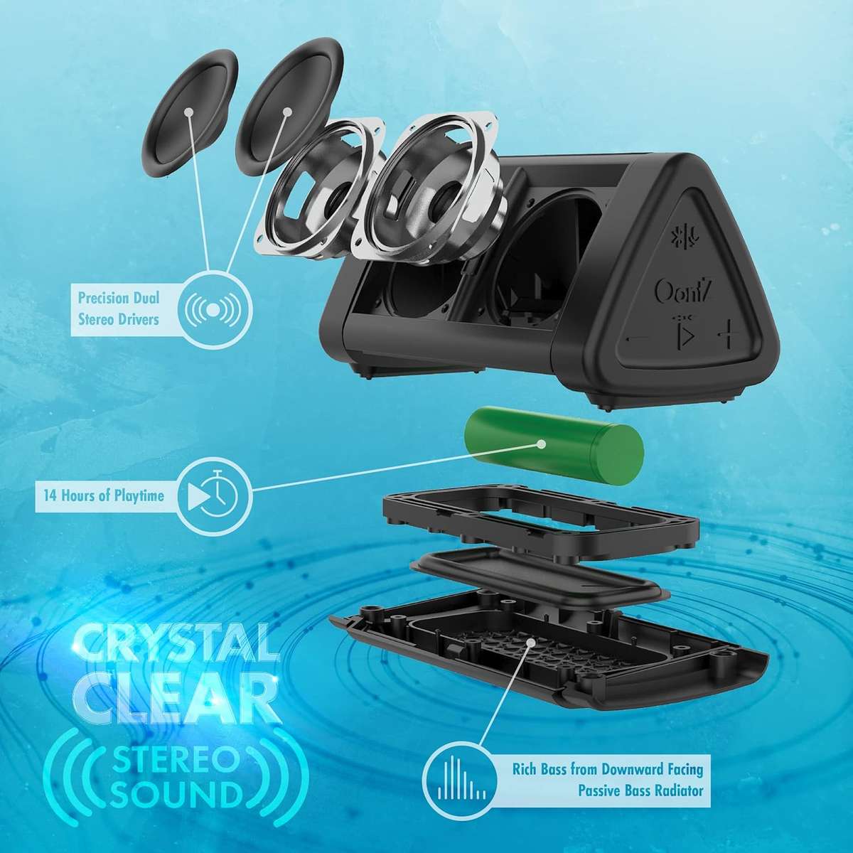 Cambridge Soundworks OontZ Angle 3 Bluetooth 4.2 Portable IPX5 Speaker - Open Box