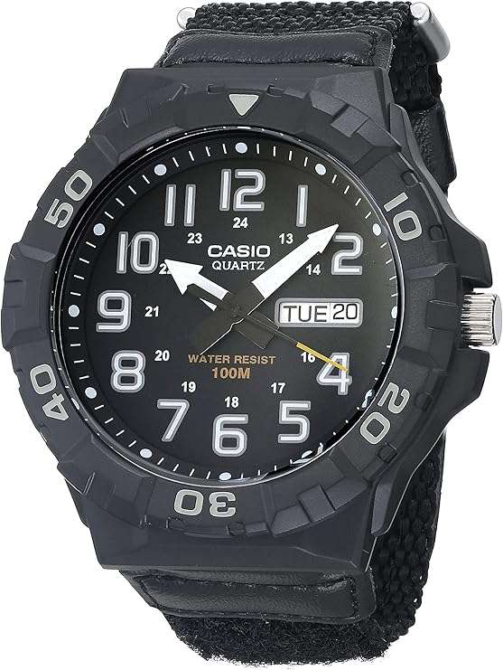 Casio Men`s Quartz Nylon Strap, Black, 28.4 Casual Watch (Model: MRW-210HB-1BVCF)