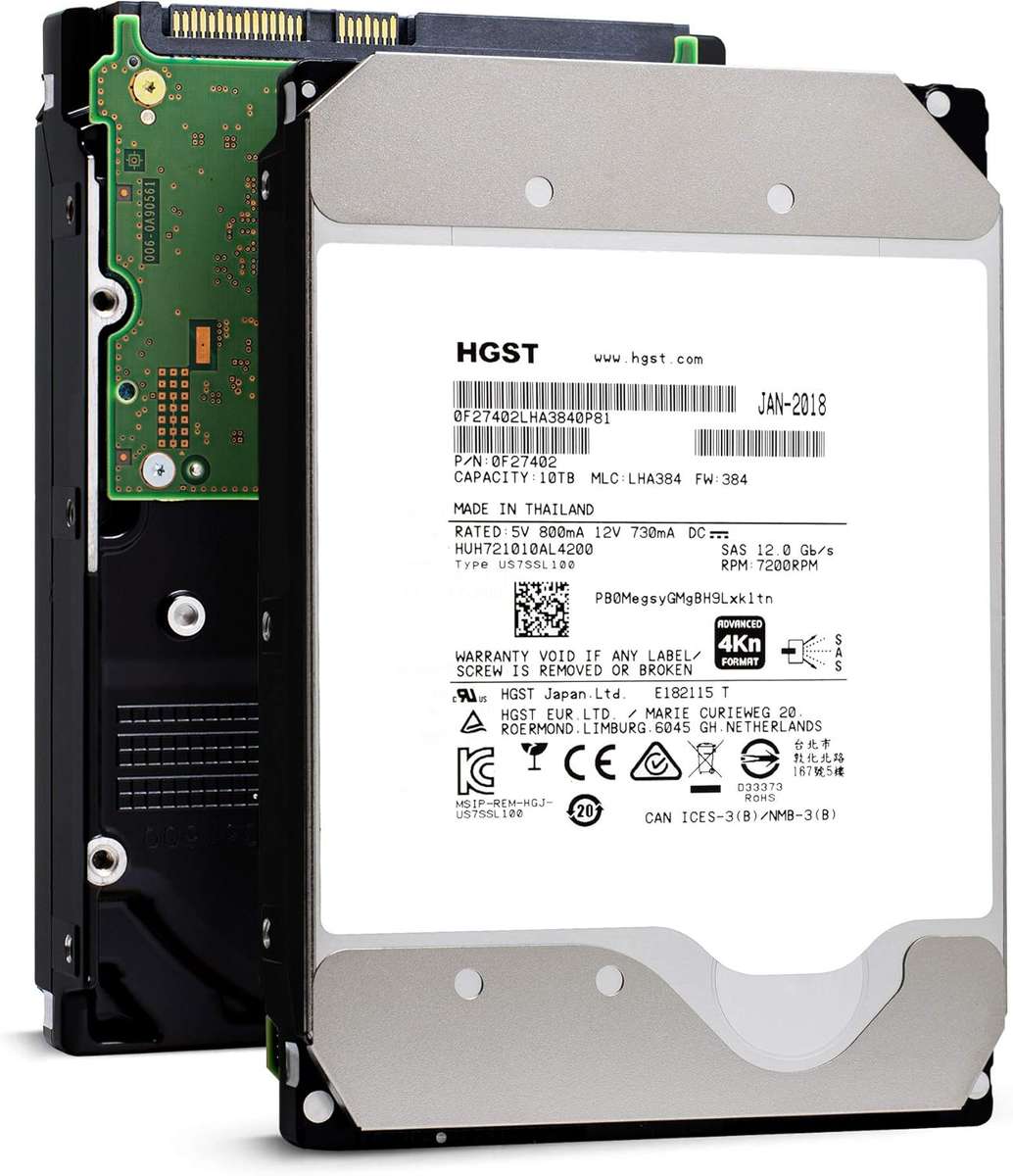 HGST Ultrastar 10TB 7200 RPM 4Kn SAS 12Gb/s 256MB Cache 3.5-Inch ISE Enterprise Hard Drive