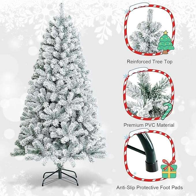 1.8m Snow Flocked Christmas Tree