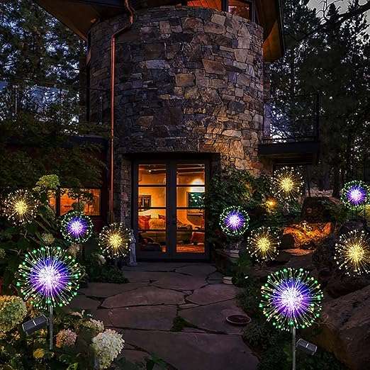 Solar LED FireworkGarden Stake (RGB) 120 LED