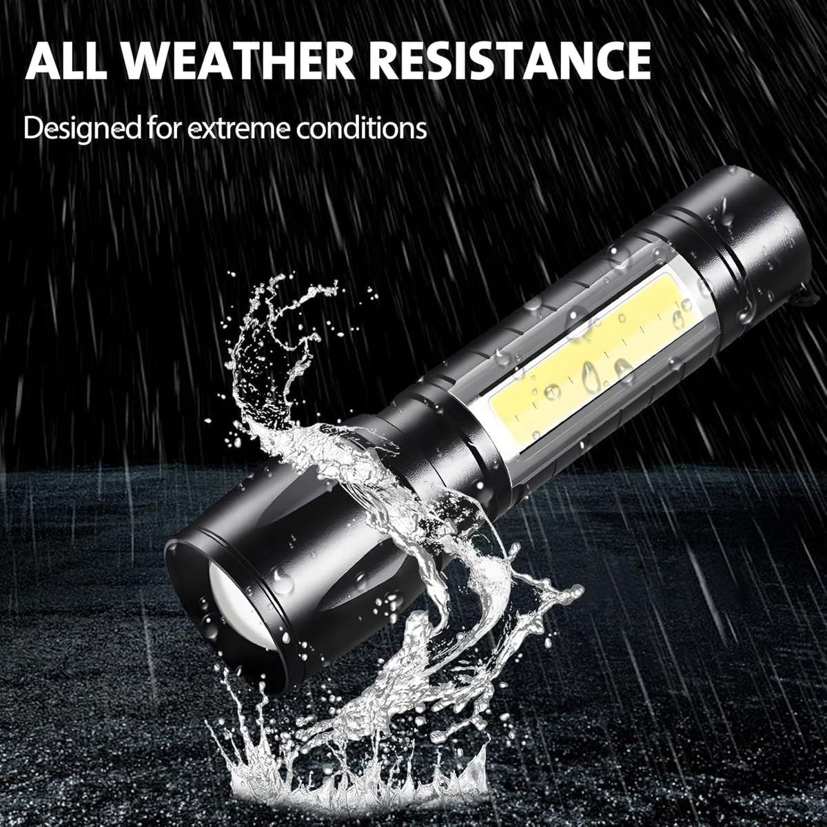 Rechargeable Small LED Torch, Adjustable Focus with 3 Lighting Modes