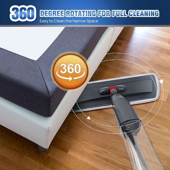 Spray Mop with Brush Cleaner Water Spraying Floor Cleaner For All Surfaces