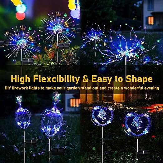 Solar LED FireworkGarden Stake (RGB) 120 LED