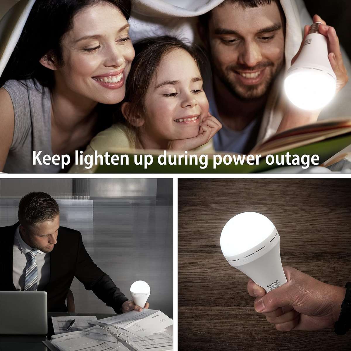 Rechargeable 7W E27 Emergency LED Bulb with Battery (ES7WE27) Pack of 4 Units