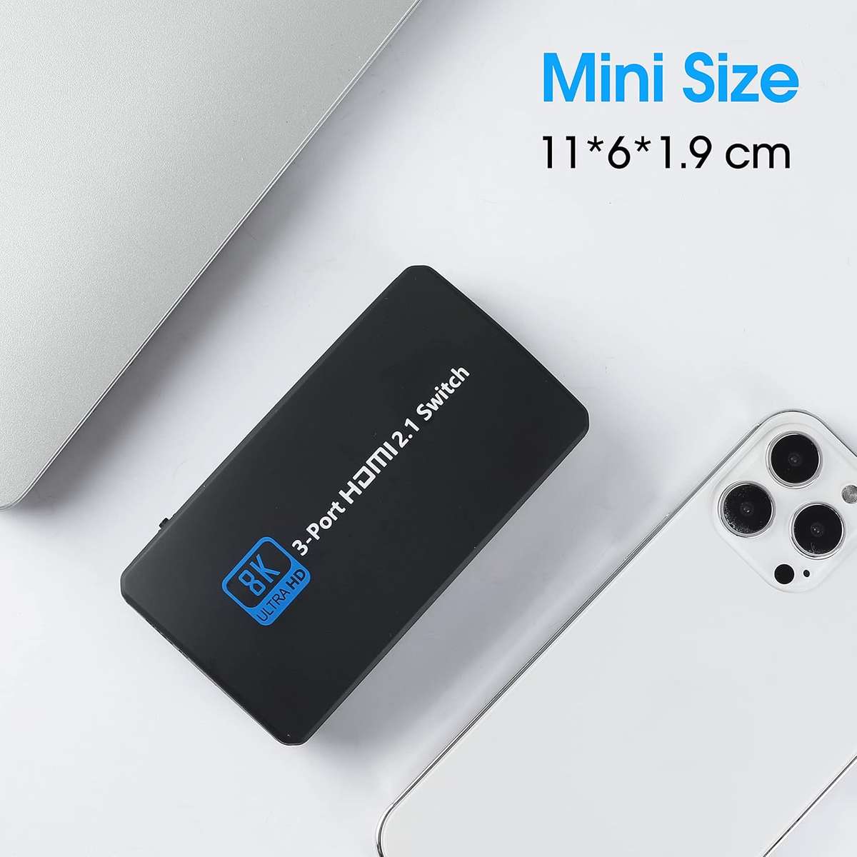 8K@60Hz HDMI 2.1 Switch, HDMI Switch 3 in 1 Out