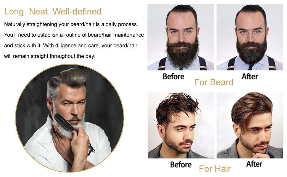 DOLIROX Beard Straightening Brush and Men Hair Styler