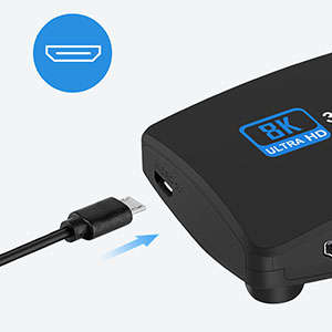 8K@60Hz HDMI 2.1 Switch, HDMI Switch 3 in 1 Out