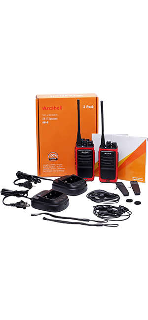 Arcshell Rechargeable Long Range Two-Way Radios with Earpiece 6 Pack Walkie Talkies UHF 400-470Mhz