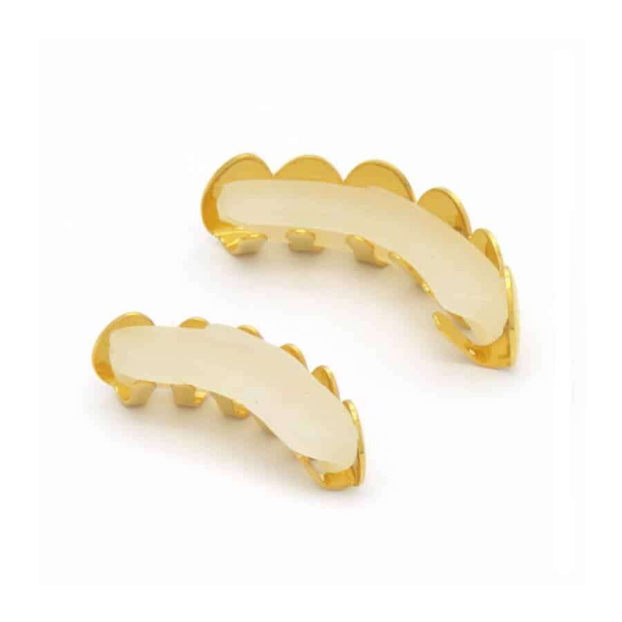 Teeth Grillz Hip Hop Classic Gold Plated Upper &amp; Lower Grillz