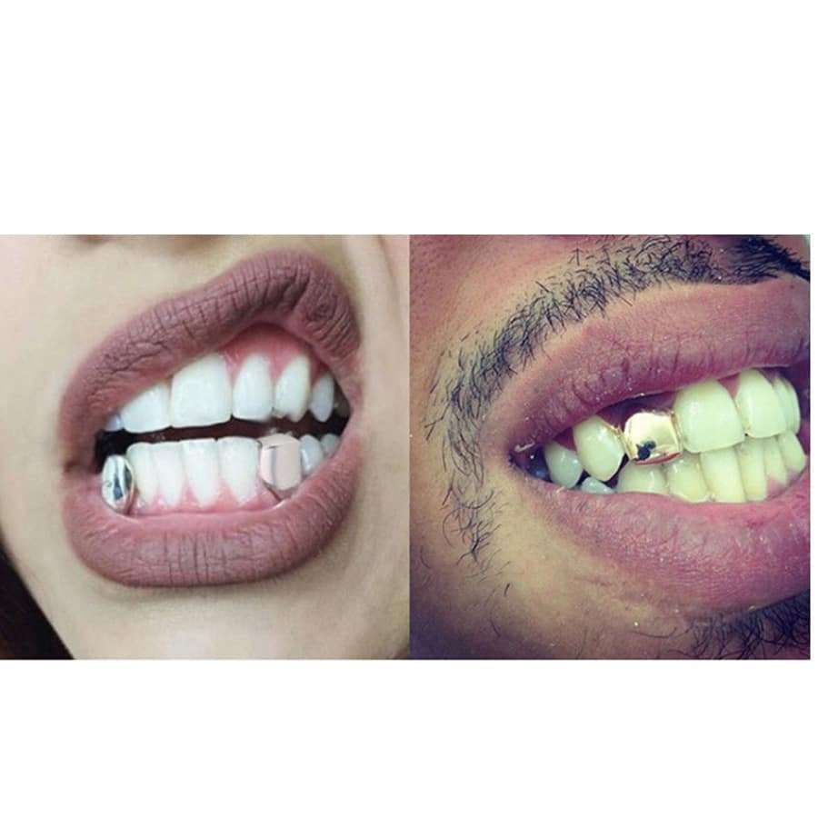 Teeth Grillz Single Silver Clip on Tooth Cap