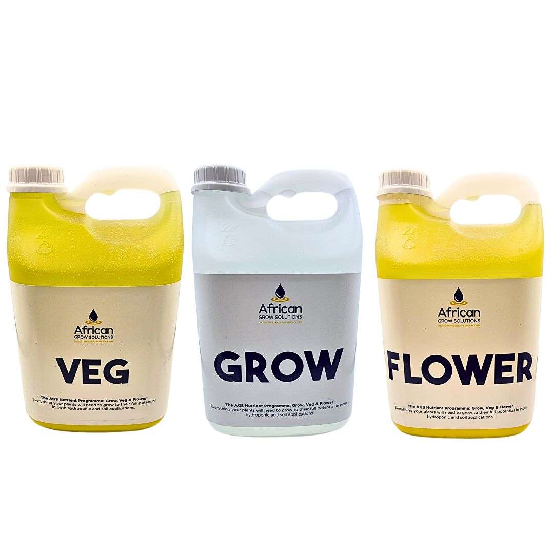 African Grow Solutions 2L Hydroponic 3-Part Nutrient Set