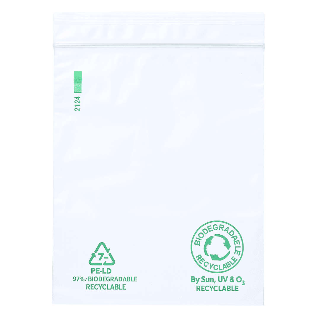 Biodegradable Resealable Bag 80mmx100mm Pack of 1000