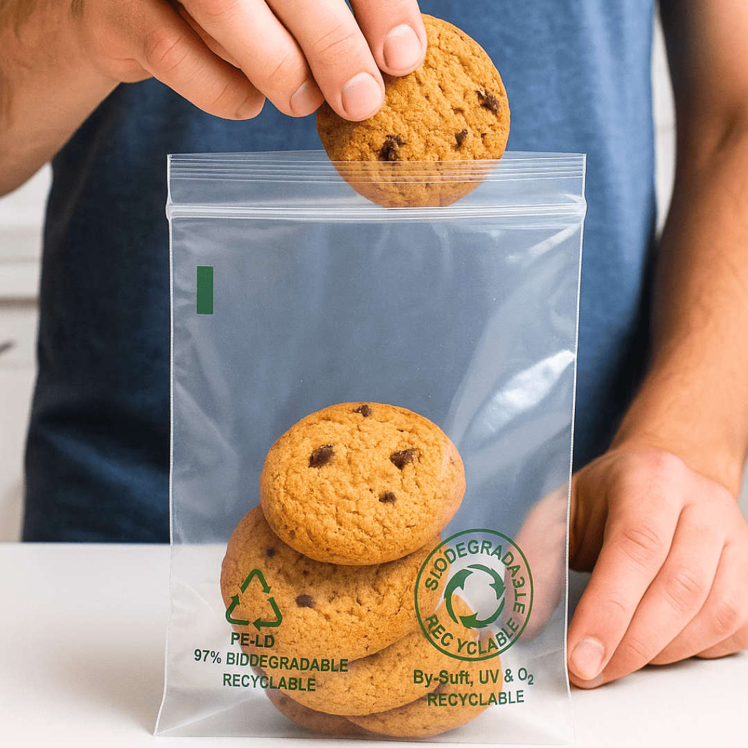 Biodegradable Resealable Bag 80mmx100mm Pack of 1000