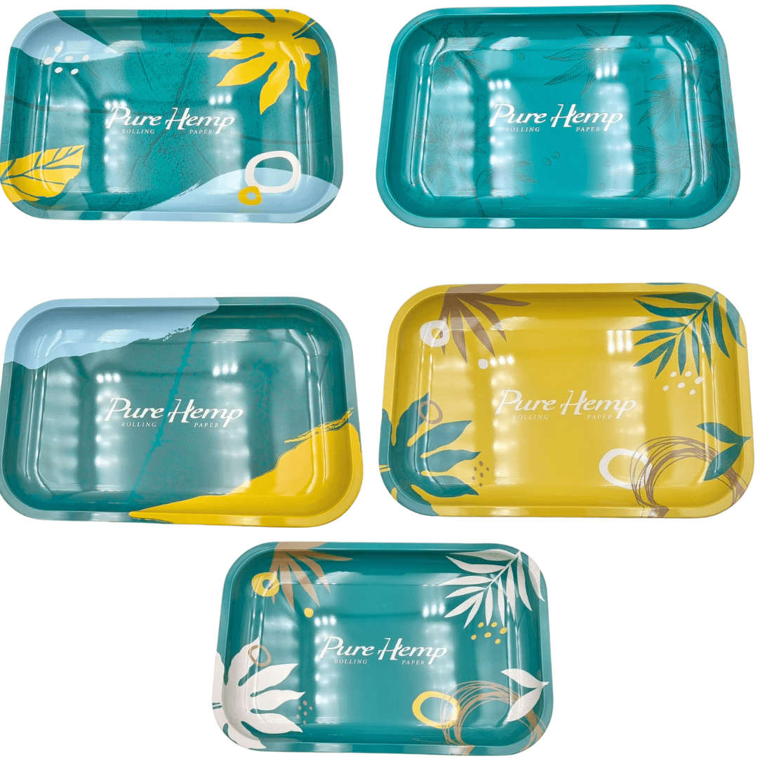 Pure Hemp Assorted Rolling Trays- Box of 5