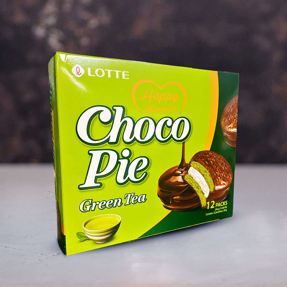 Lotte Choco Pie Green Tea 12 Pack 336g