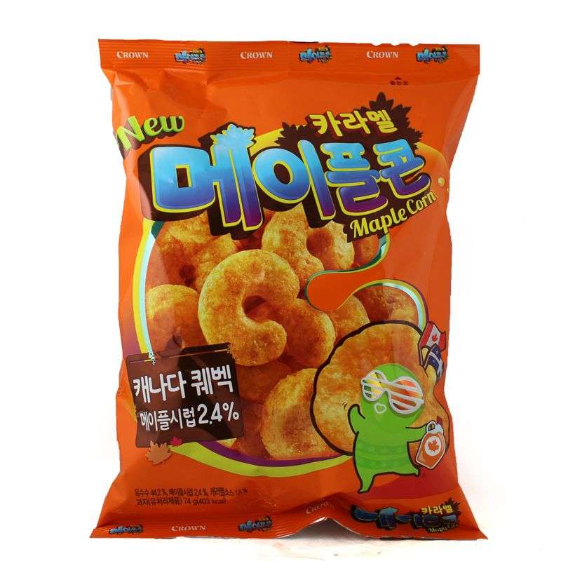 Crown Caramel Maple Corn Snack 74g