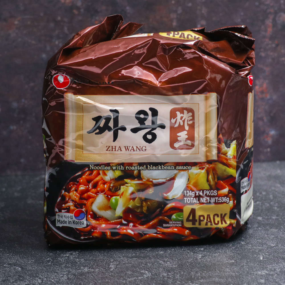 Nongshim Zha Wang Premium Black Bean Sauce Noodle 4 Pack 536g