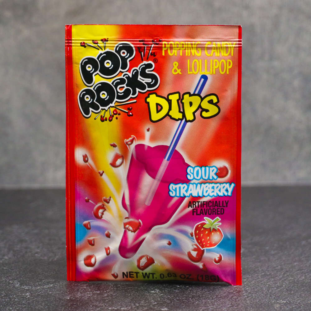 Pop Rocks Popping Candy Dips Sour Strawberry 18g