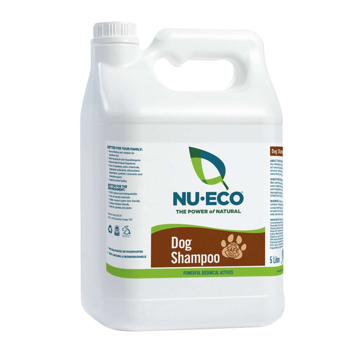 Nu-Eco Bio-degradable Dog Shampoo with Powerful Botanical Actives (5L)