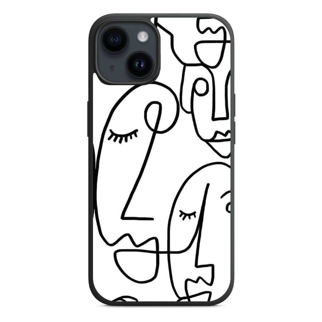 Custom Printed TPU Phone Case - Compatible with  Apple iPhone 14 Plus  ('Line Face' by Caitscases)