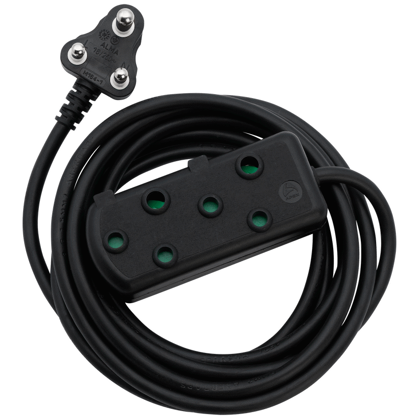 Ellies Side by Side Light Duty Extension Lead - 5m - Black