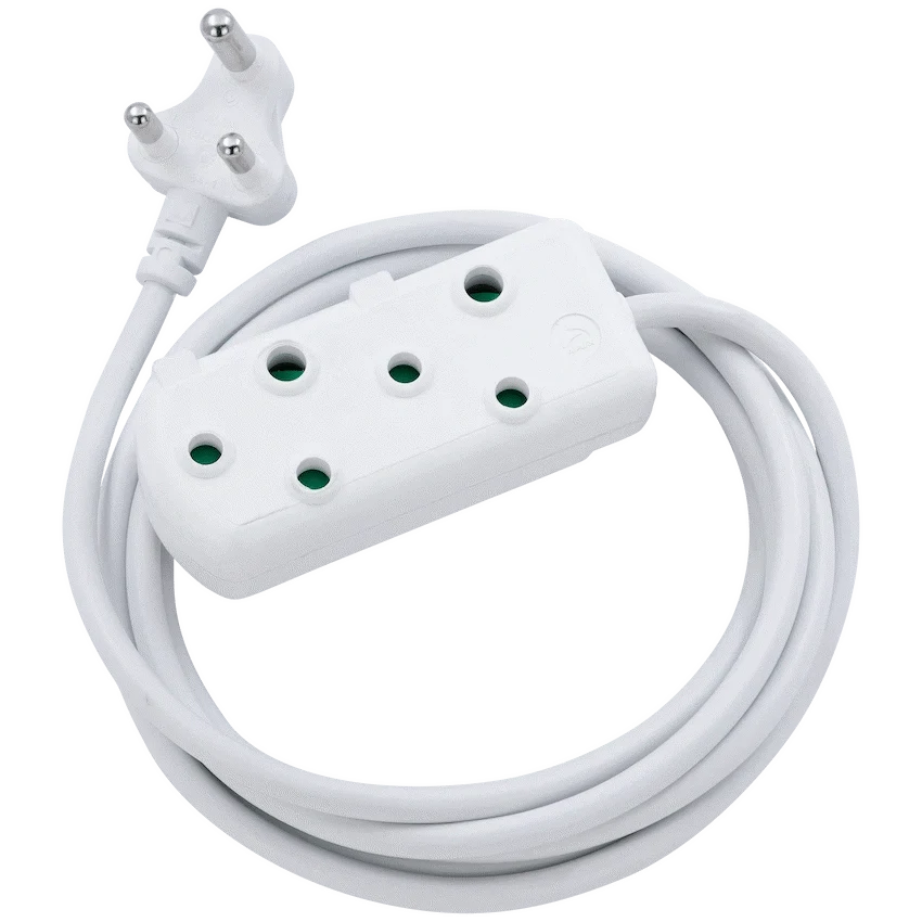 Switched Light-Duty Side-by-Side (SBS) Extension Leads 3m - WT