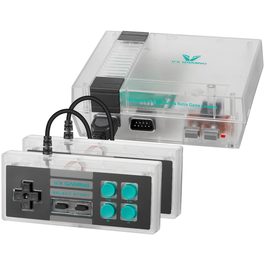 VX Gaming Classic 2.0 Series Game Station with 2 Controllers - Clear