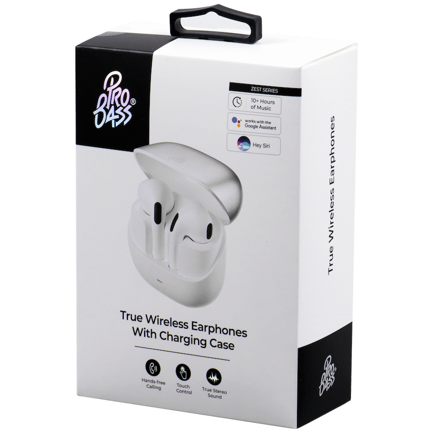 Pro Bass Zest Series TWS Earphones - Silver