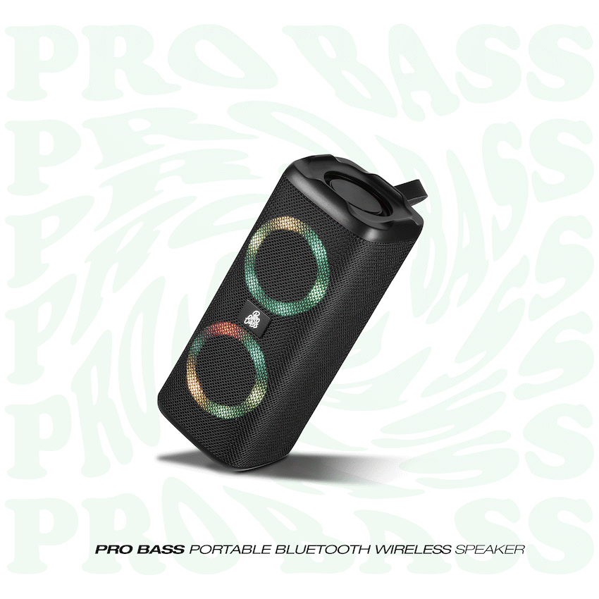 Pro Bass Pulse Box Portable Bluetooth Speaker - Black