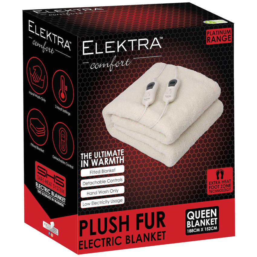 Elektra Comfort Electric Blanket - Queen - Fur