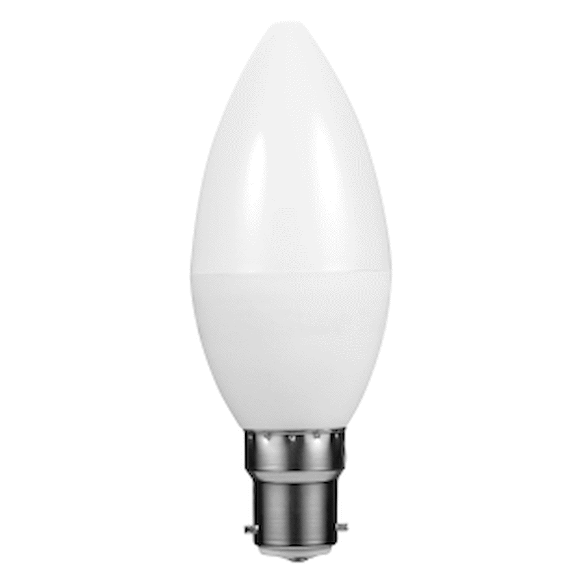 Switched 5w Candle LED Light Bulb B22 - Cool White
