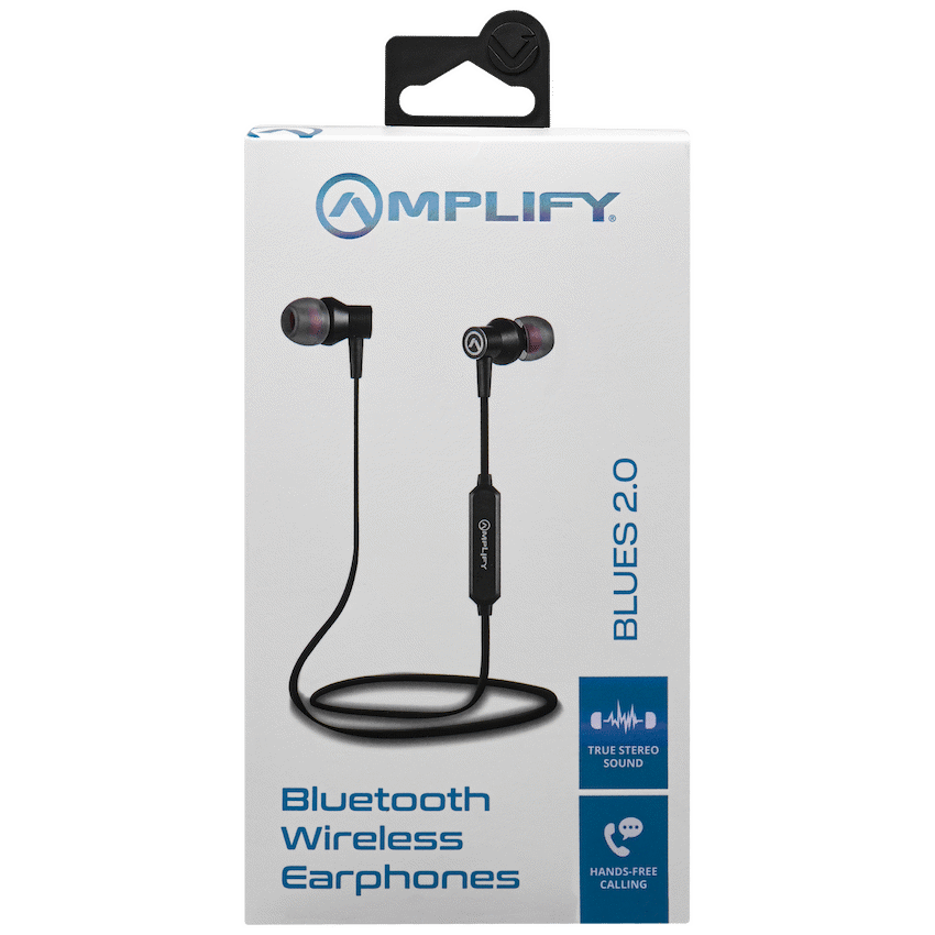 Amplify Blues 2.0 Bluetooth Earphones - Solid Black
