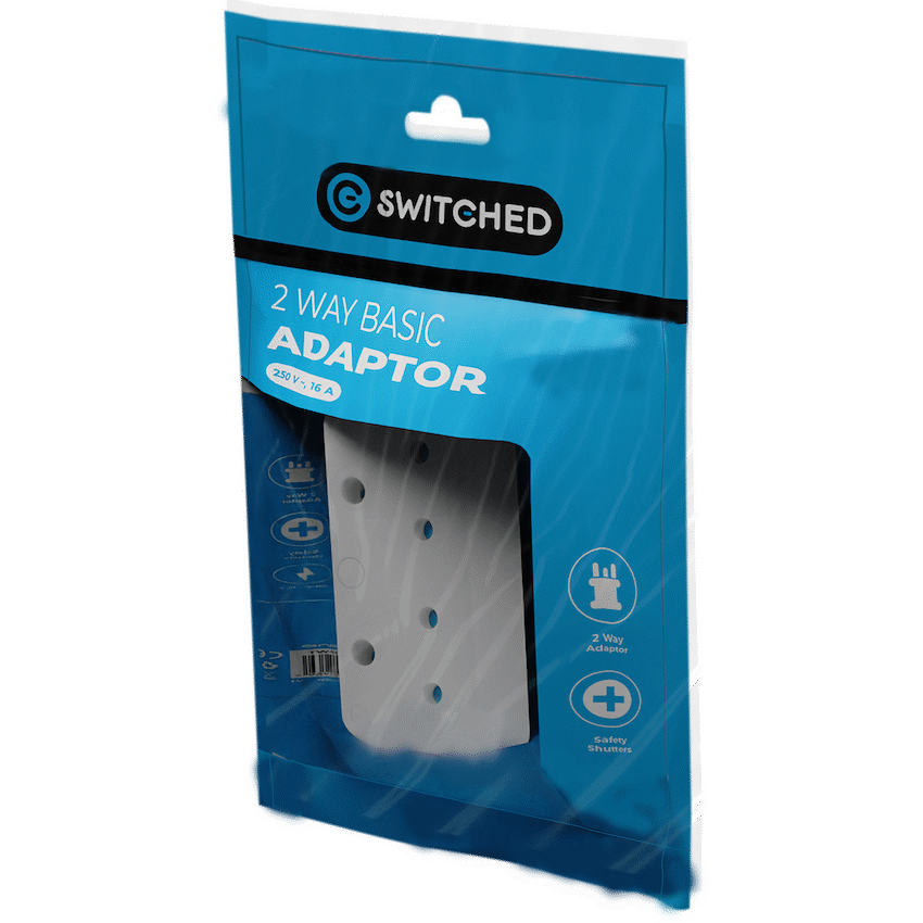 SWITCHED  2 Way Adaptor - White