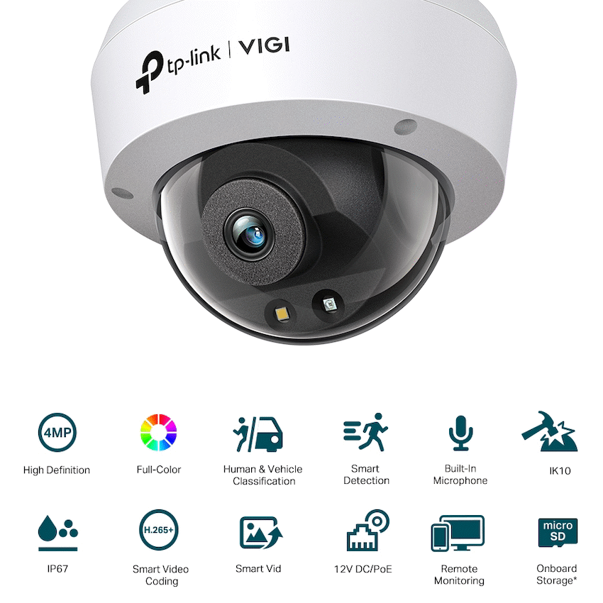 TP-Link Vigi C240 4MP 2.8mm Full-Colour Dome Network Camera