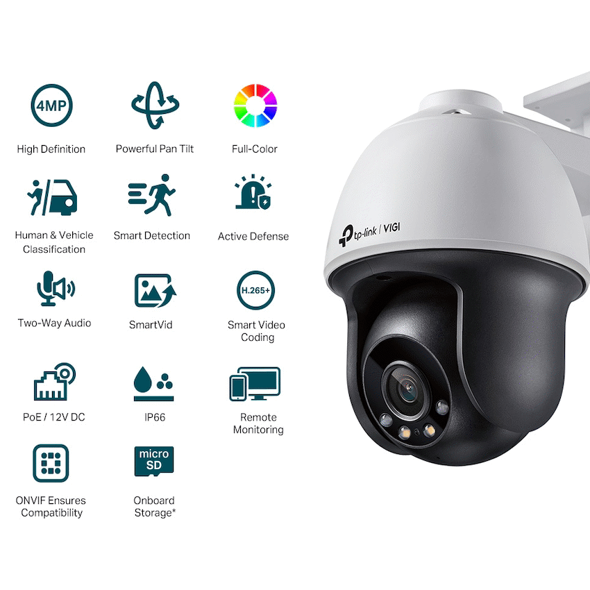 TP-Link Vigi C540 4MP 4mm Outdoor Full-Color PT Network Camera