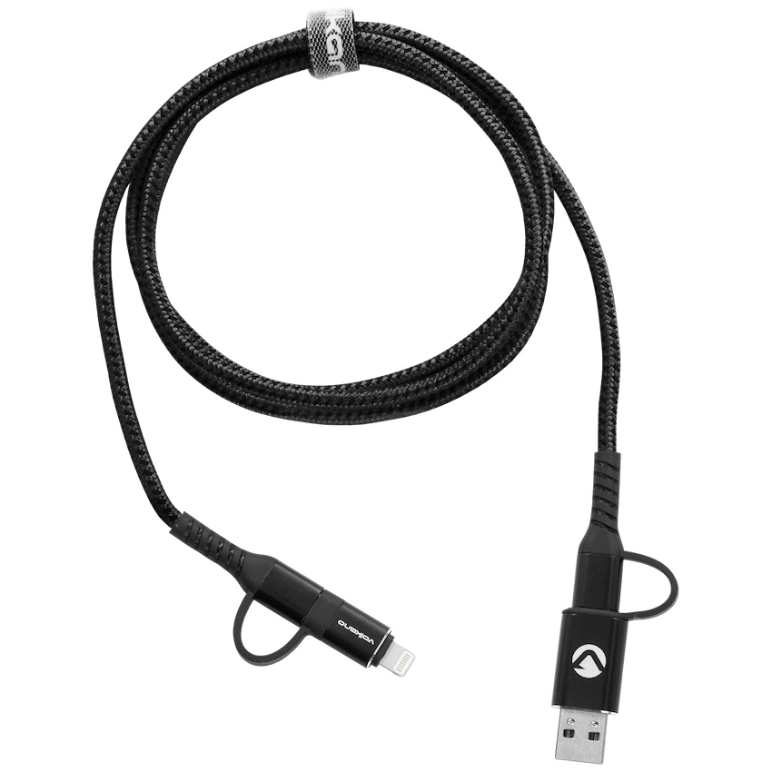 Volkano Weave Series 4-in-1 Charge & Data Cable 60w - 1.2m/4ft