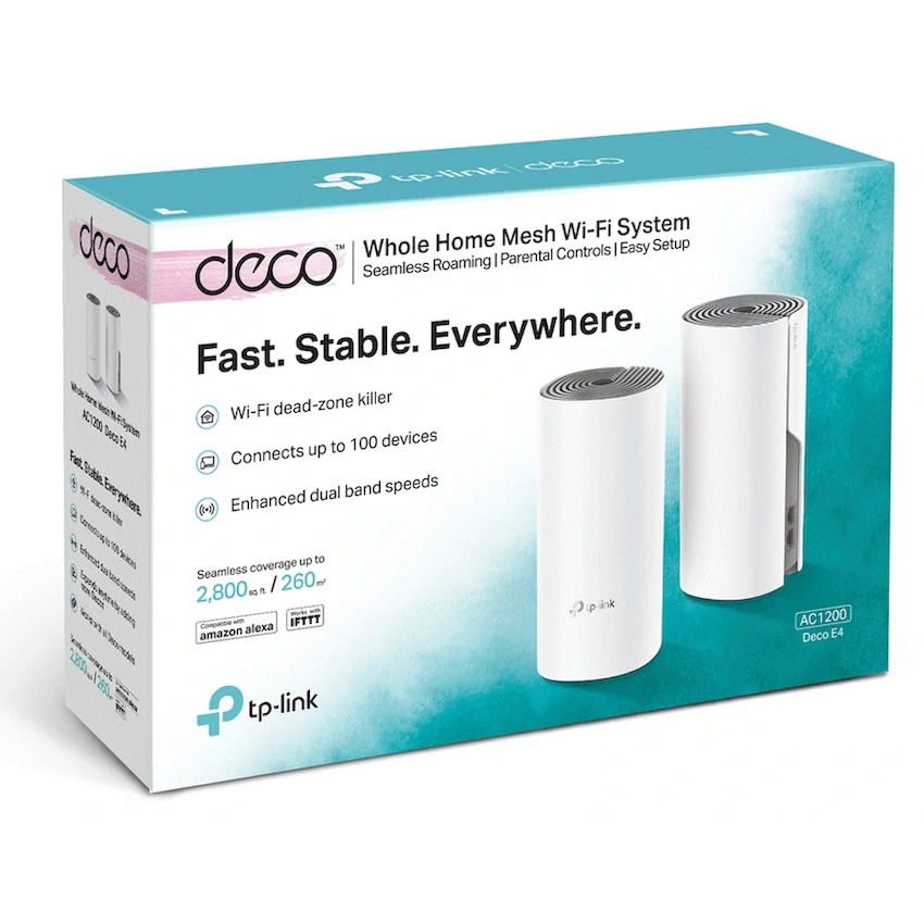 TP-Link Deco E4 (2-Pack) AC1200 Whole-Home Mesh Wi-Fi System