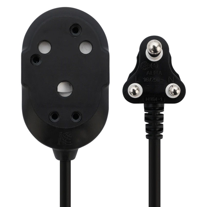 SWITCHED LIGHT DUTY Back-to-Back (BTB) EXTENSION LEADS 20M - BK