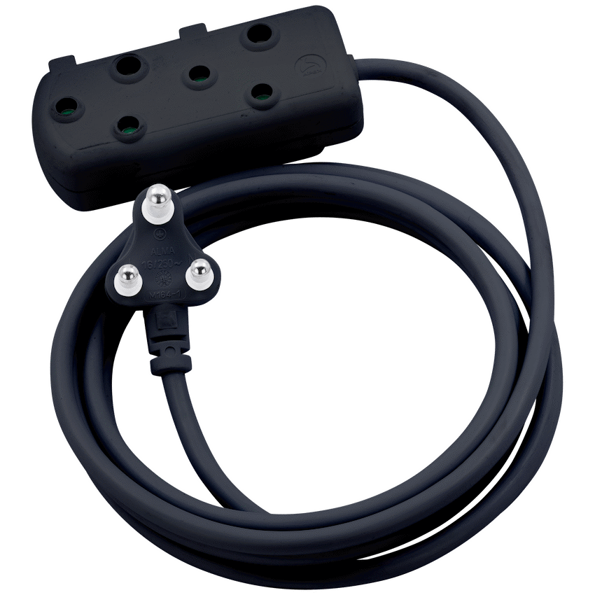 SWITCHED Heavy DUTY Side By Side(SBS) EXTENSION LEADS 3M - BK
