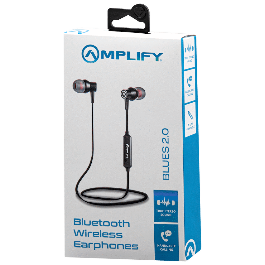 Amplify Blues 2.0 Bluetooth Earphones - Solid Black