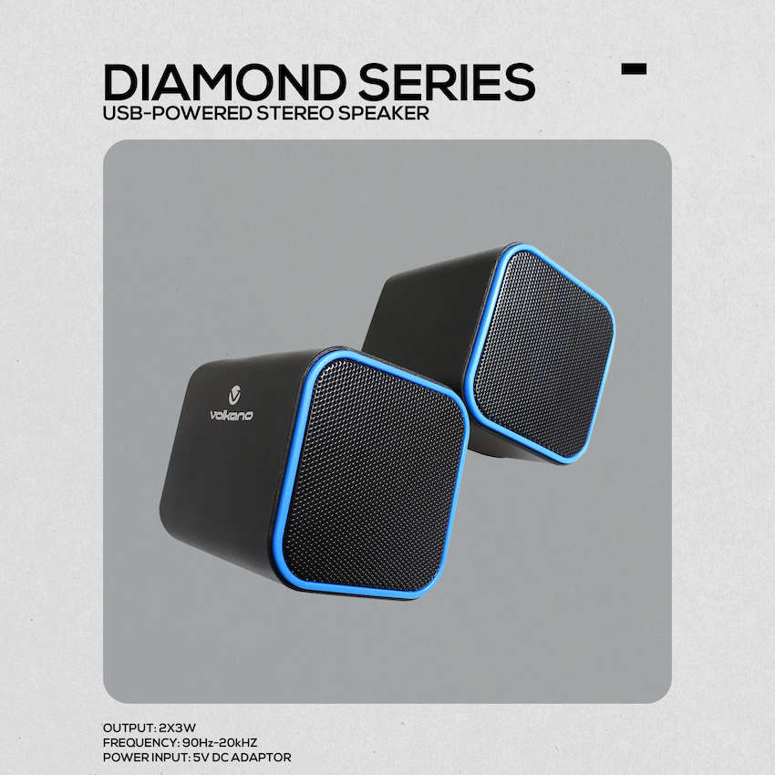 Volkano Diamond Series USB Speaker - Blue
