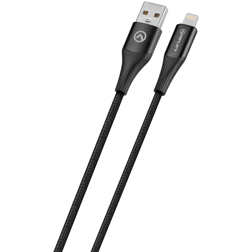 Amplify Linked Series USB to Lightning Braided Cable - Black 1m