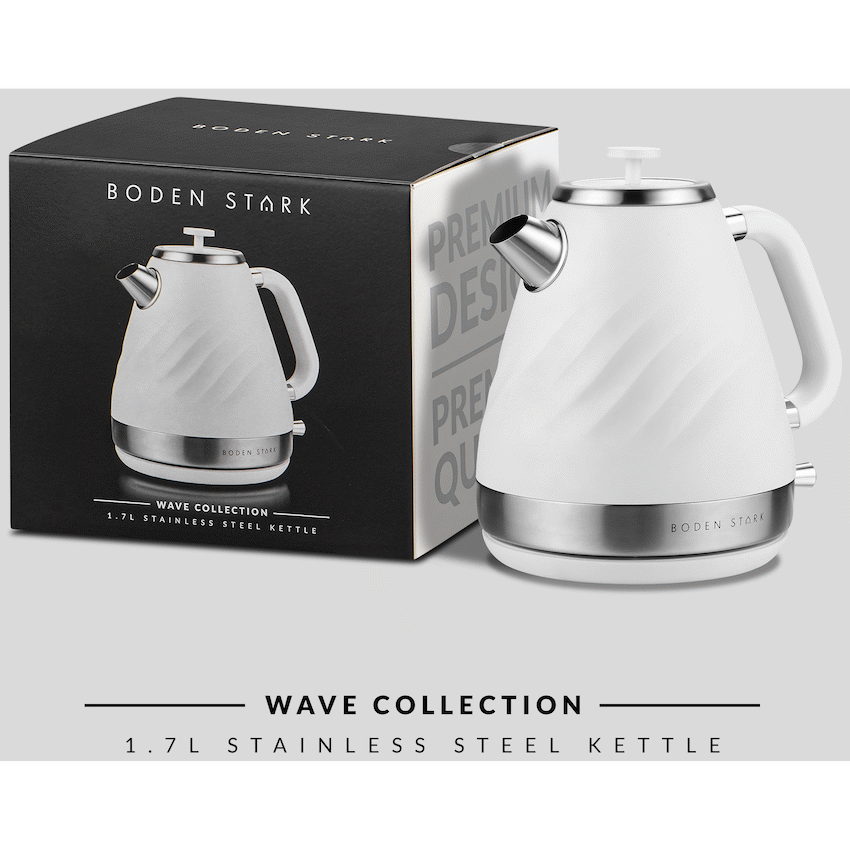 Boden Stark 1.7l Stainless Steel Kettle - White