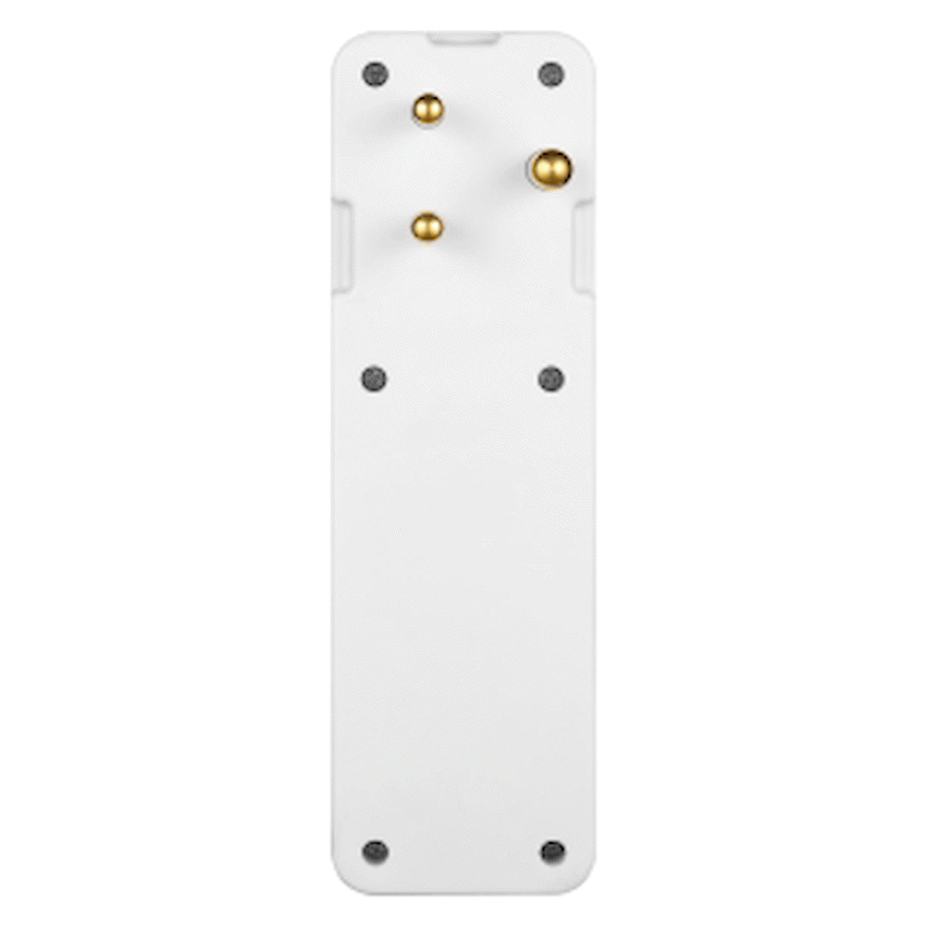 Ellies 3-Way Schuko Adaptor with Type-C + USB - White
