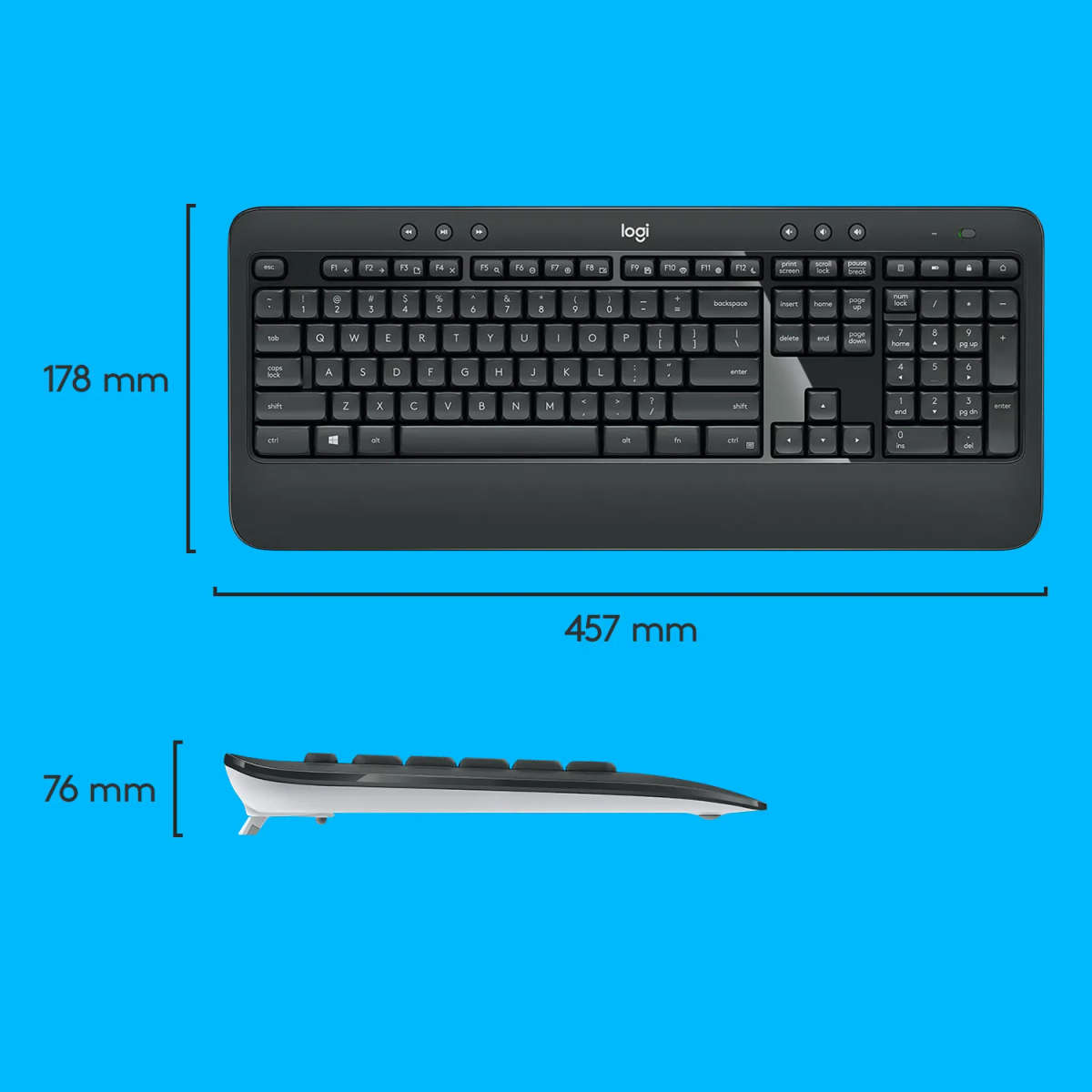 Logitech MK540 Advanced Wireless Keyboard and Mouse - Black