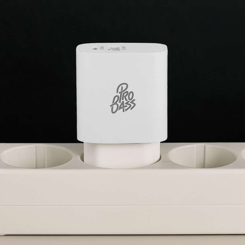 Pro Bass Rapidcharge Series 20w+18w Dual USB and Type-C Wall Charger - White