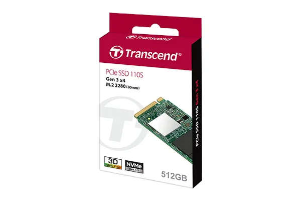TRANSCEND 128GB  MTE110S PCI-E GEN 3x4 M.2 2280 SSD 3D TLC - 1500 MB/s Read 550 MB/s Write - 50 TBW