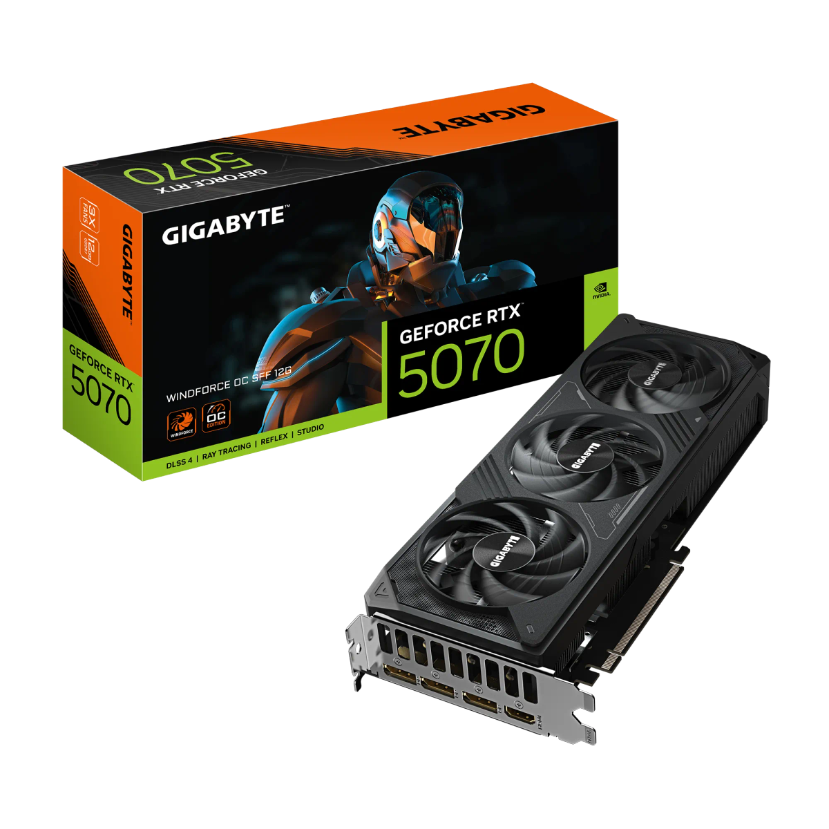 GIGABYTE nVidia GeForce RTX 5070 WINDFORCE OC SFF - 12GB GDDR7 HDMIx1/DPx3